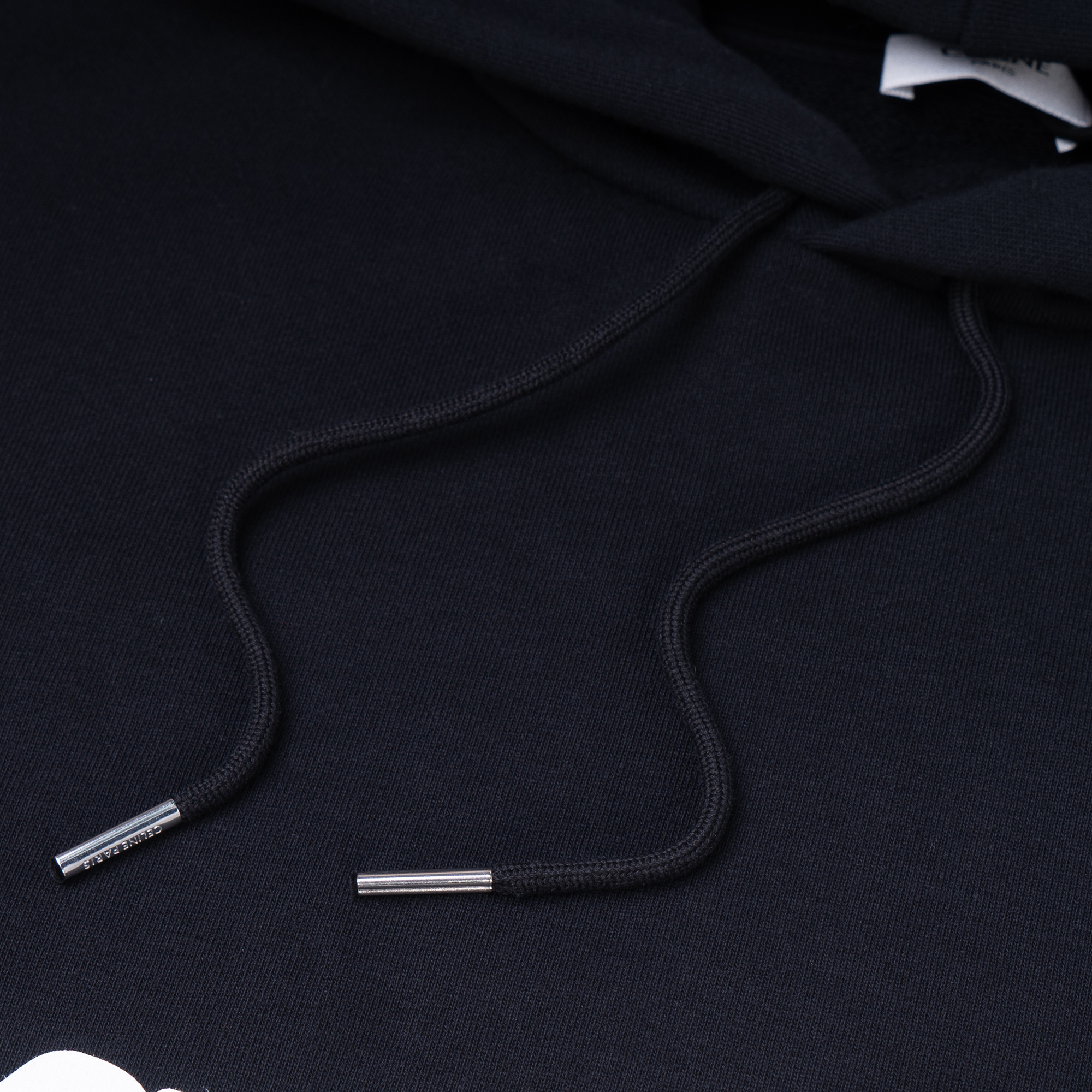 CELINE SS23  Black Hoodie with Logo Print and Drawstring. 2Y14B670Q-38AW 圖 7