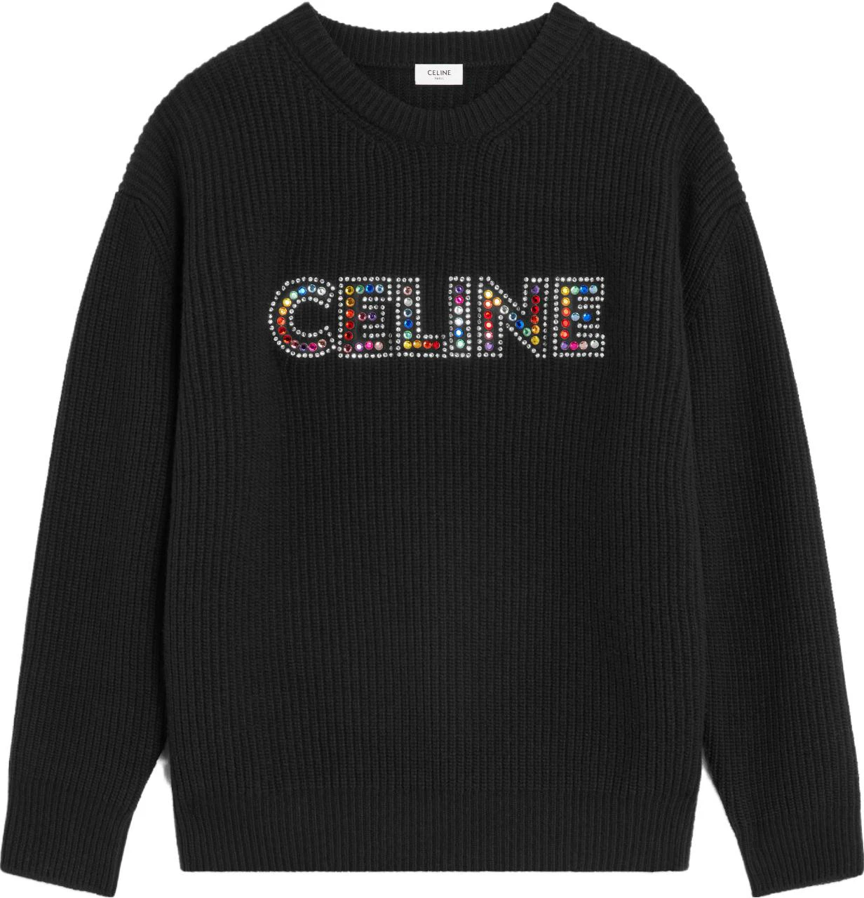 celine-ss-23-black-logo-crystal-embellished-casual-knit-sweater-2-ag-77445-u-38-no