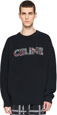 CELINE SS23 Sweater Rajut Hitam Logo Kristal Kasual. 2AG77445U-38NO Purchase CELINE SS23 Sweater Rajut Hitam Logo Kristal Kasual. 2AG77445U-38NO