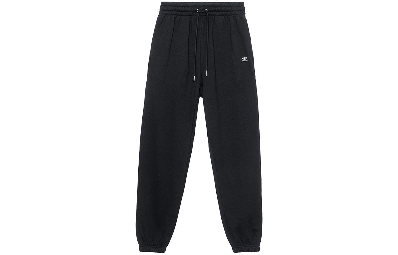 CELINE SS23  Black Logo Embroidered Relaxed Fit Jogger Sweatpants. 2Z551450I38AW