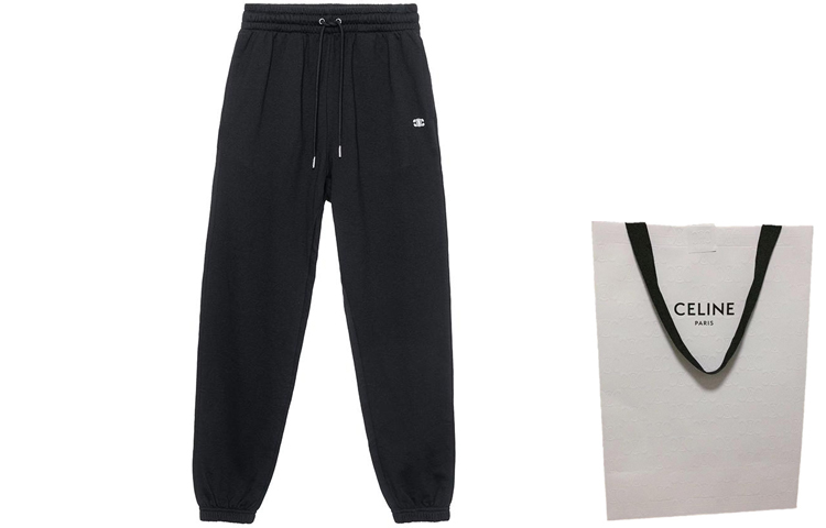 CELINE SS23  Black Logo Embroidered Relaxed Fit Jogger Sweatpants. 2Z551450I38AW 圖 4