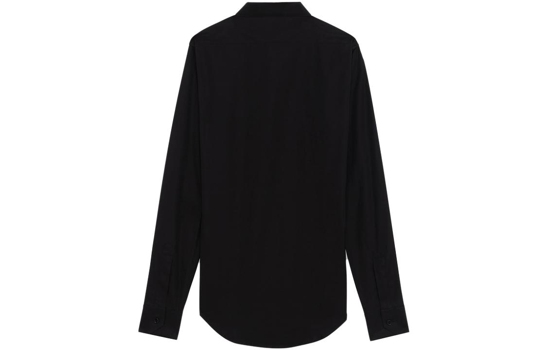 Lookbook CELINE SS23 Camisa Negra de Manga Larga con Cuello Cuadrado y Botones. 2C069091F-38NO