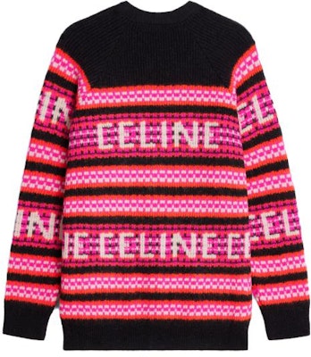 Jersey de Punto Cuello V a Rayas en Bloques de Color Negro CELINE SS23. 2AC91579S-24BK Lookbook Jersey de Punto Cuello V a Rayas en Bloques de Color Negro CELINE SS23. 2AC91579S-24BK