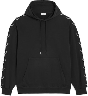 CELINE SS23 Black Velour Sweatshirt with Circular Ring Detail. 2Y89A345F-38NS Order CELINE SS23 Black Velour Sweatshirt with Circular Ring Detail. 2Y89A345F-38NS