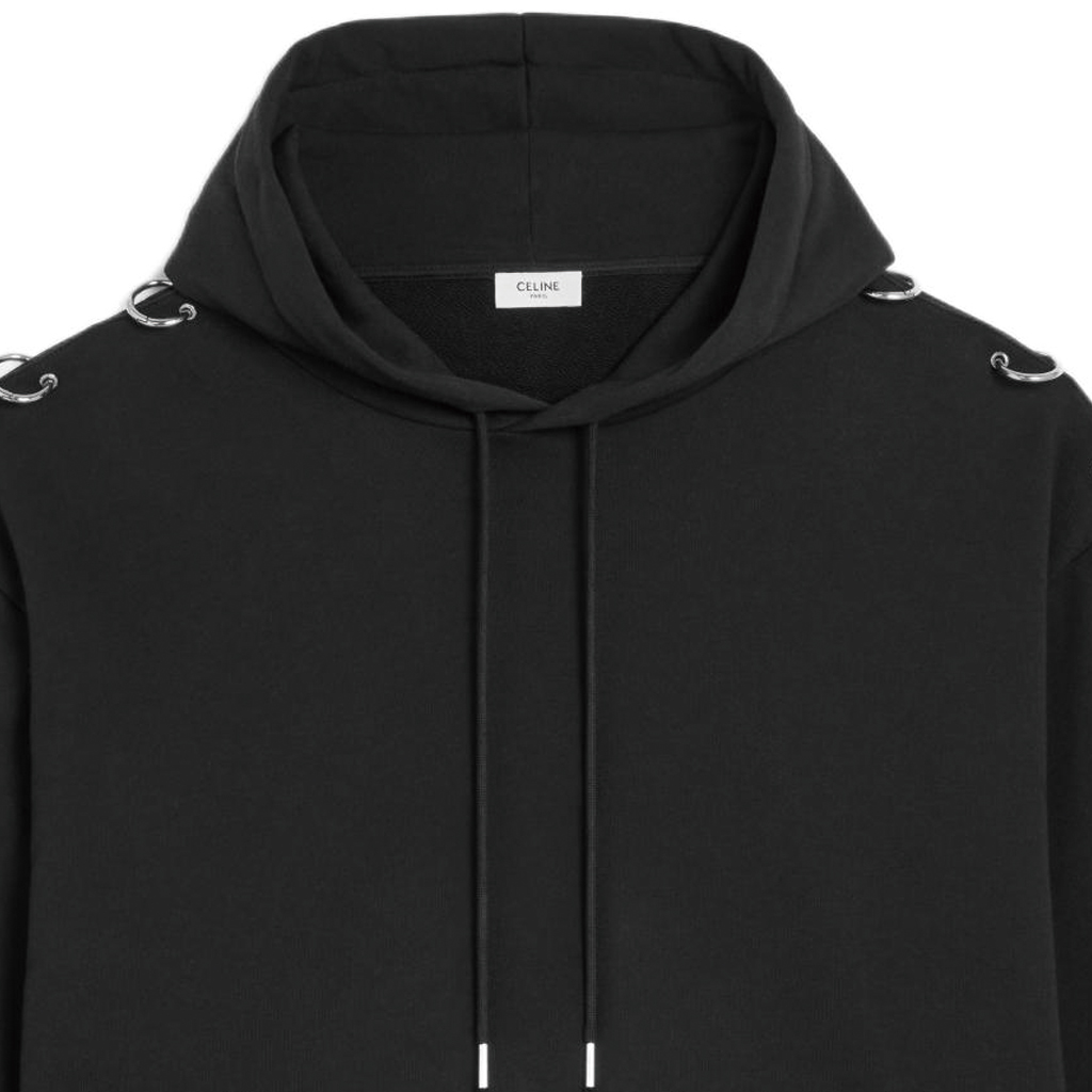 Purchase Sudadera Negra de Felpa CELINE SS23 con Detalle de Anillo Circular. 2Y89A345F-38NS