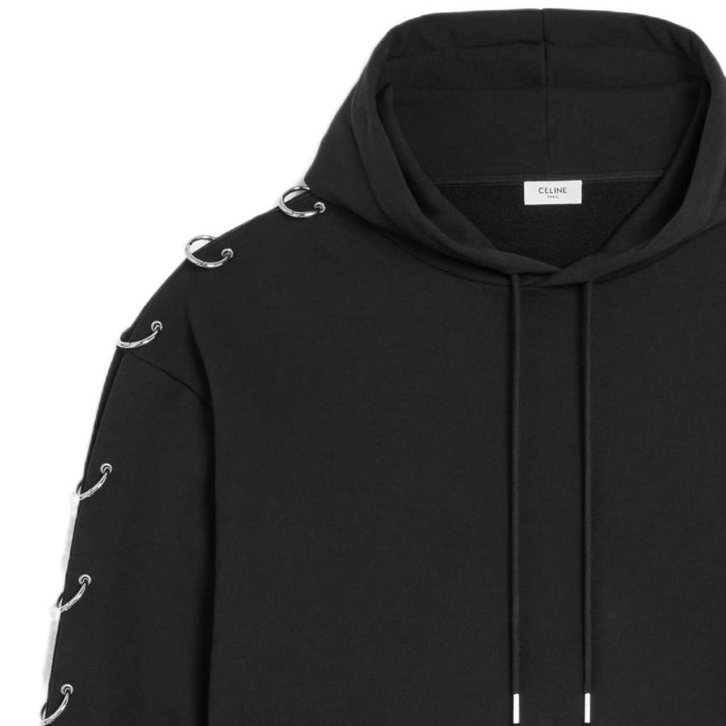 Details for Sudadera Negra de Felpa CELINE SS23 con Detalle de Anillo Circular. 2Y89A345F-38NS