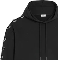 Details for CELINE SS23 Black Velour Sweatshirt with Circular Ring Detail. 2Y89A345F-38NS
