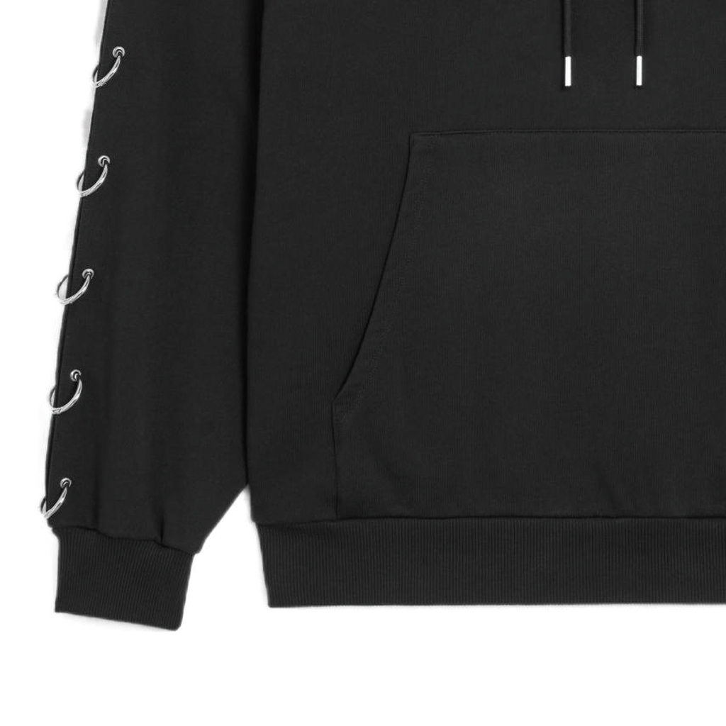 Sizing Sudadera Negra de Felpa CELINE SS23 con Detalle de Anillo Circular. 2Y89A345F-38NS