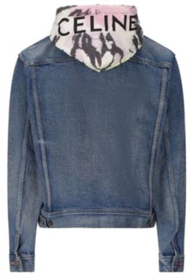 CELINE SS23 Jaket Hoodi Denim Logo Biru. 2Q660930F-07UW Lookbook CELINE SS23 Jaket Hoodi Denim Logo Biru. 2Q660930F-07UW