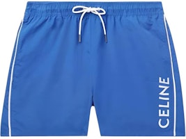 CELINE SS23 Blue Logo Print Mid-Waist Casual Shorts. 2Z393519U-07RB CELINE SS23 Blue Logo Print Mid-Waist Casual Shorts. 2Z393519U-07RB