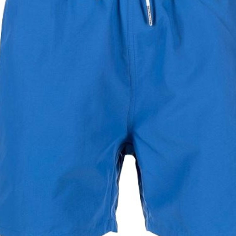 Shop CELINE SS23  Blue Logo Print Mid-Waist Casual Shorts. 2Z393519U-07RB