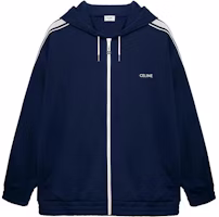 CELINE SS23 Blue Logo Print Zip-Up Hooded Jacket. 2Y58B121O-07OW CELINE SS23 Blue Logo Print Zip-Up Hooded Jacket. 2Y58B121O-07OW