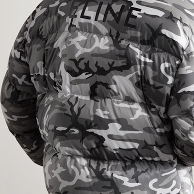 CELINE SS23 Camouflage Puffer Zipped Jacket in Gray Camo. 2W7711553-Q38 Shop CELINE SS23 Camouflage Puffer Zipped Jacket in Gray Camo. 2W7711553-Q38