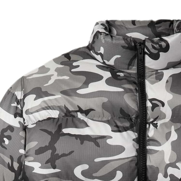 Sizing CELINE SS23 Jaket Puffer Zip Corak Kelabu Camo. 2W7711553-Q38