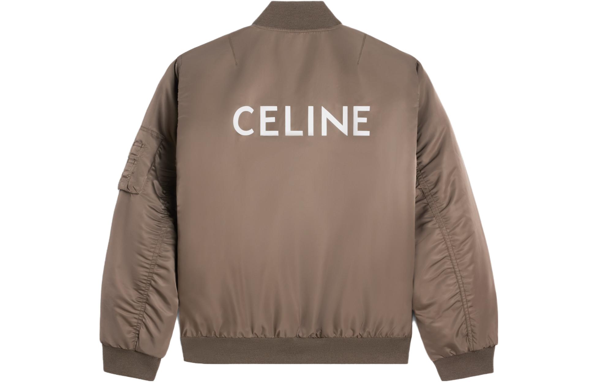 Lookbook CELINE SS23  Gray Brown Back Logo Print Bomber Jacket. 2W426396E-18IP