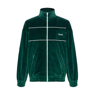 CELINE SS23 Green Logo Embroidered Long Sleeve Casual Jacket. 2Y69B679I-55VZ