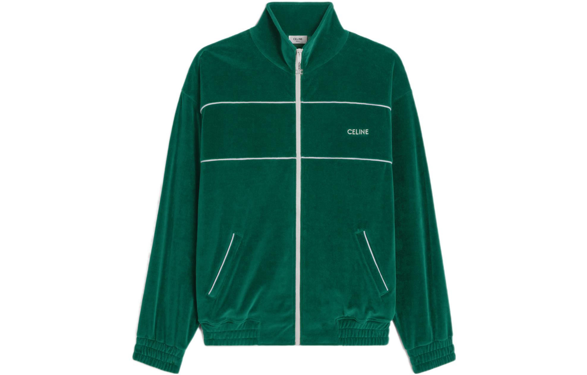 CELINE SS23  Green Logo Embroidered Long Sleeve Casual Jacket. 2Y69B679I-55VZ 圖 2