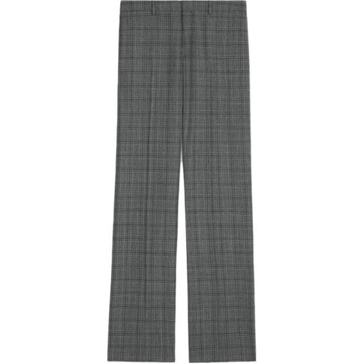 CELINE SS23  Grey Plaid Straight-Leg Casual Pants. 2P194816H-38GR
