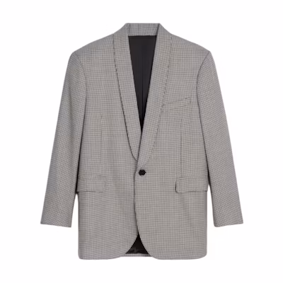 CELINE SS23 Houndstooth Single Button Blazer - Off-White 2V79J661T-01KC