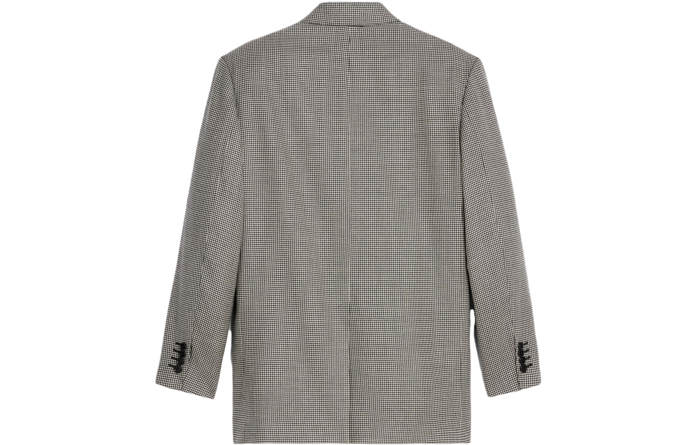 Lookbook CELINE SS23 Blazer Houndstooth Butang Tunggal - Off-White 2V79J661T-01KC