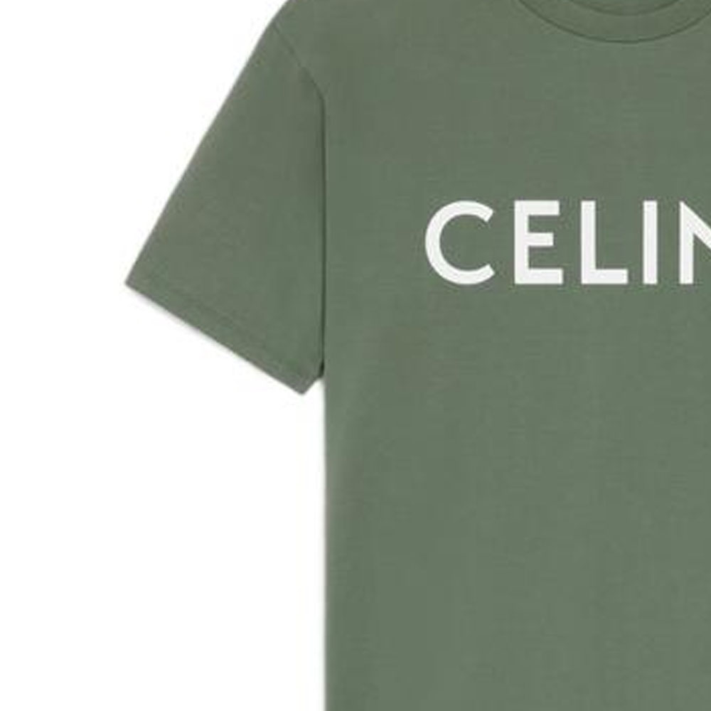 Sizing CELINE SS23 标志印花T恤 淡绿色 2X681671Q-02KF