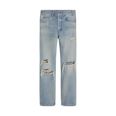 CELINE SS23 Loose Low-Waist Distressed Jeans - Blue 2N574033S08WT