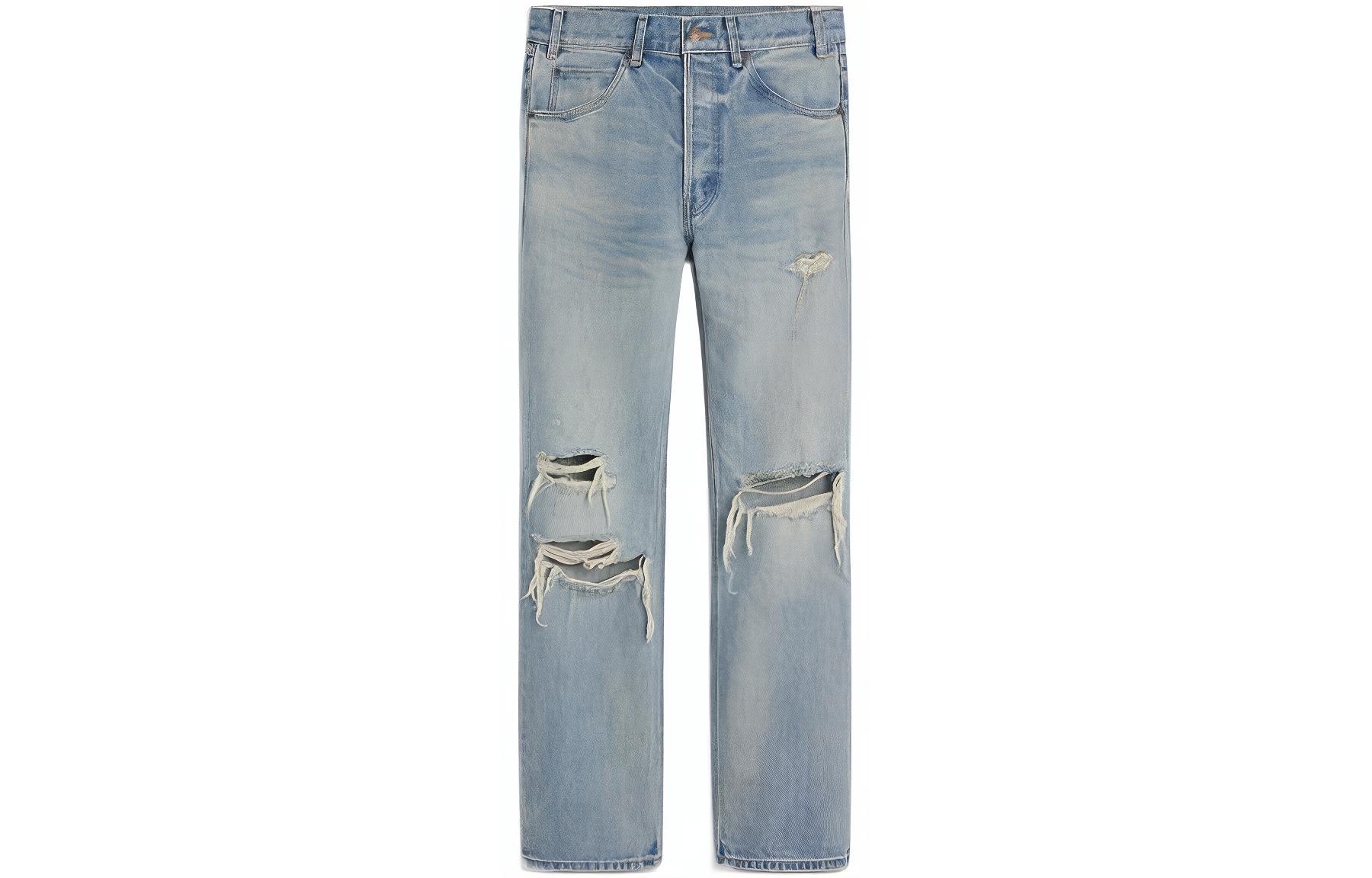 CELINE SS23  Loose Low-Waist Distressed Jeans - Blue 2N574033S08WT 圖 2