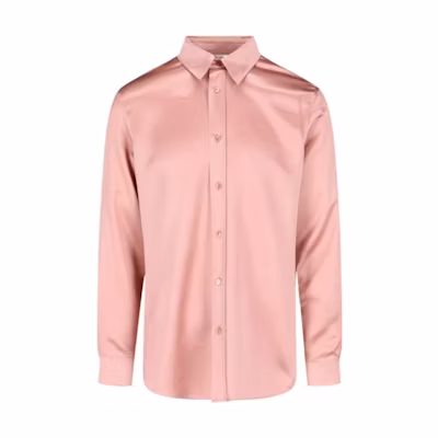 CELINE SS23 Pink Long Sleeve Shirt with Pointed Collar and Buttons. 2C813276L-24RP