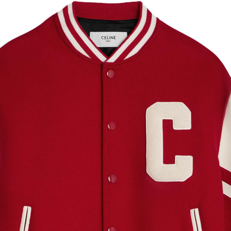 CELINE SS23  Red Letter Patch Button-Up Varsity Jacket. 2V58N896C-27ED 圖 4