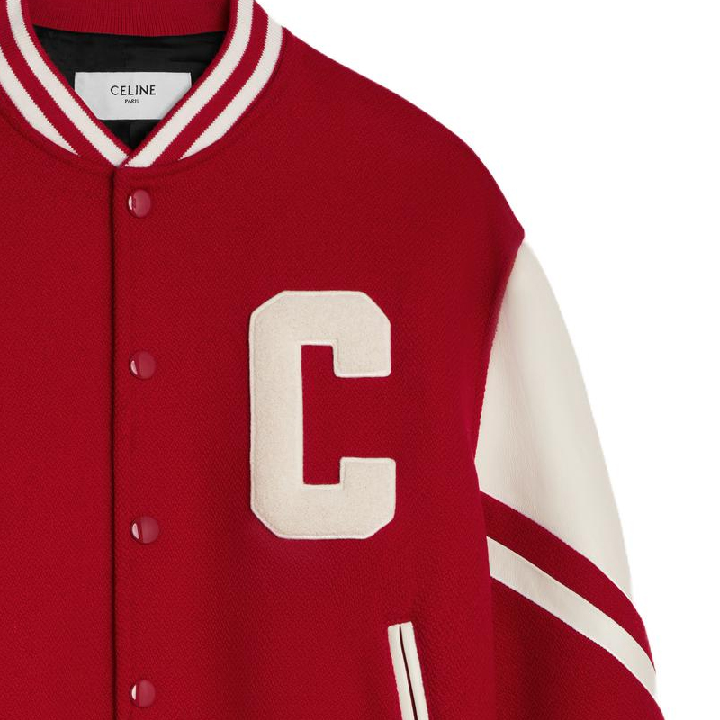 CELINE SS23  Red Letter Patch Button-Up Varsity Jacket. 2V58N896C-27ED 圖 6