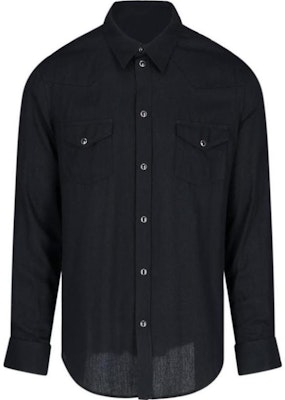 CELINE SS23 Solid Color Long Sleeve Button-Up Shirt - Black 2C143143L-38NO Order CELINE SS23 Solid Color Long Sleeve Button-Up Shirt - Black 2C143143L-38NO