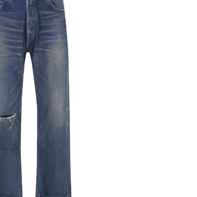 CELINE SS23 Solid Color Mid-Rise Straight Jeans Deep Blue 2N839066S-07TK Sizing CELINE SS23 Solid Color Mid-Rise Straight Jeans Deep Blue 2N839066S-07TK