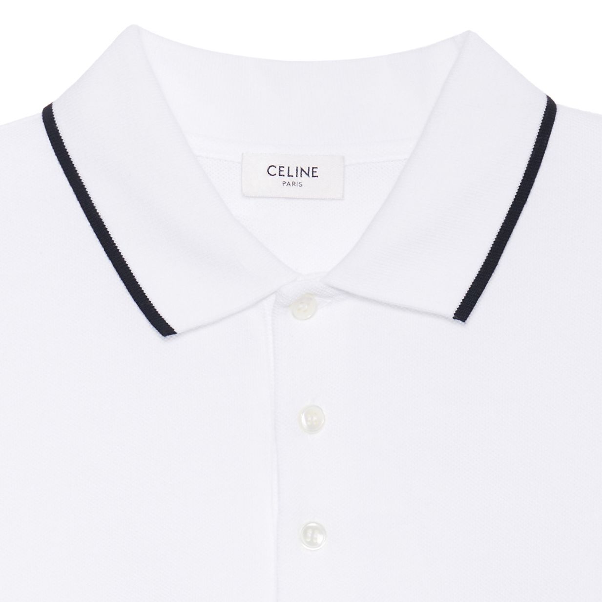 Cheap CELINE SS23 條紋字母圖案短袖POLO衫 - 白色 2X68E043F-01OB