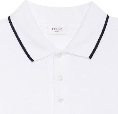 CELINE SS23 條紋字母圖案短袖POLO衫 - 白色 2X68E043F-01OB Cheap CELINE SS23 條紋字母圖案短袖POLO衫 - 白色 2X68E043F-01OB