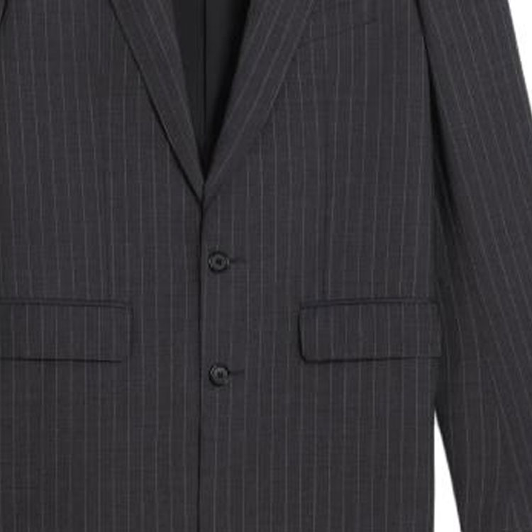 Sizing CELINE 2023春夏灰色条纹单排扣休闲西装外套. 2V20J184T-08CR