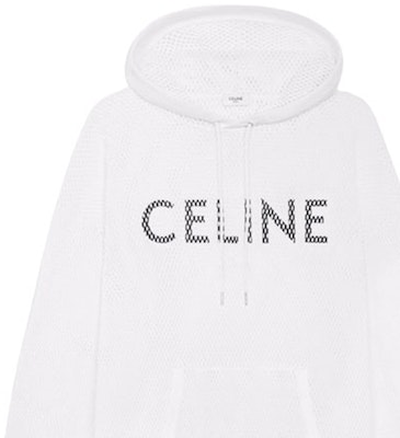 CELINE SS23 White Mesh Letter Print Relaxed Sweatshirt. 2Y570950P-01EA Purchase CELINE SS23 White Mesh Letter Print Relaxed Sweatshirt. 2Y570950P-01EA