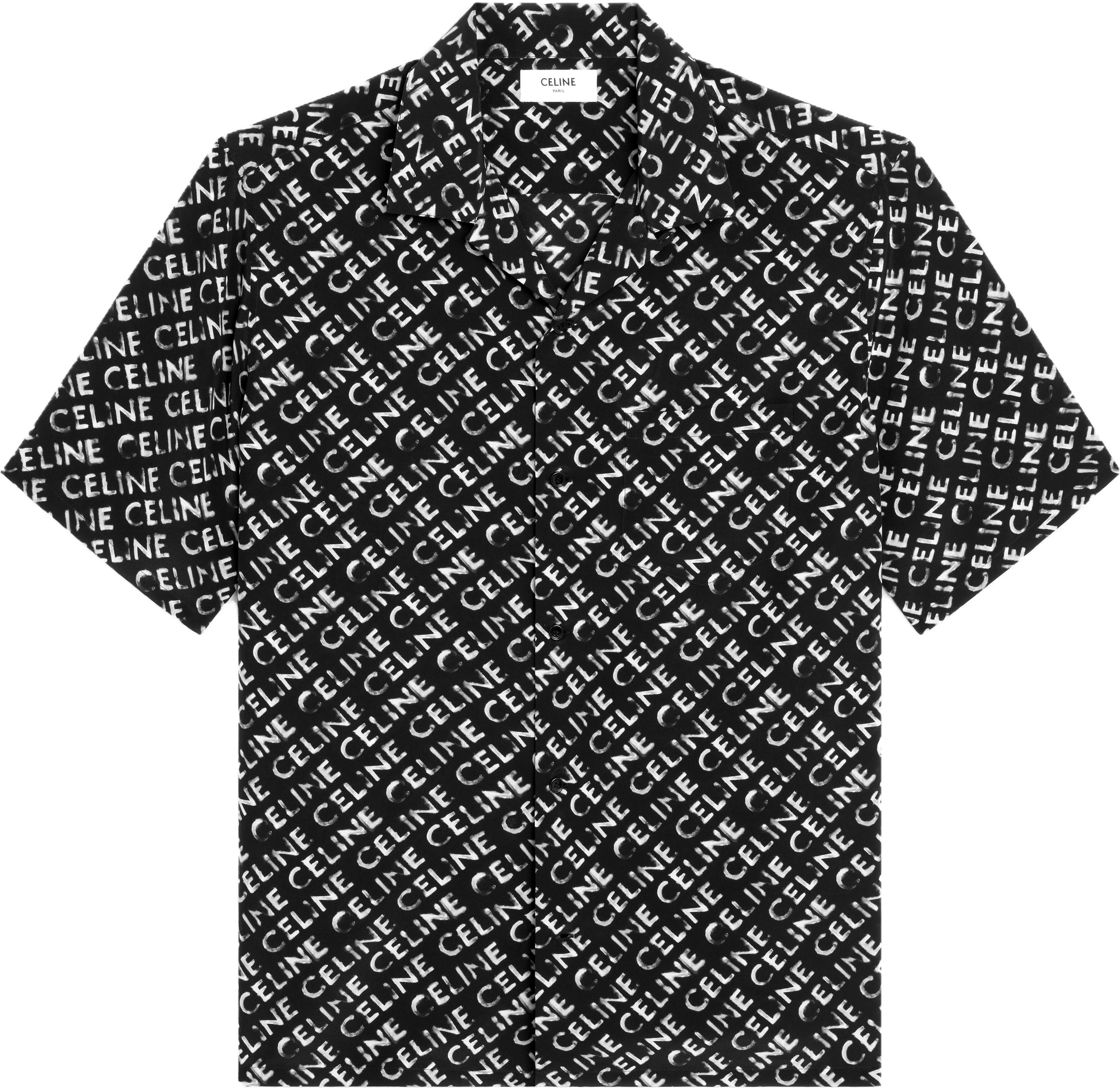 celine-ss-23-all-over-letter-print-black-short-sleeve-shirt-2-c946748-t-38-ce