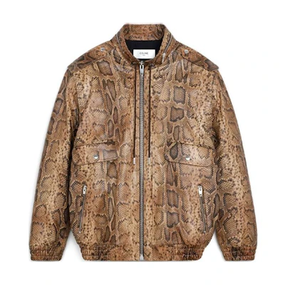 CELINE SS23 Animal Print Long Sleeve Jacket Brown Outerwear. 2EA72252Q-19BR