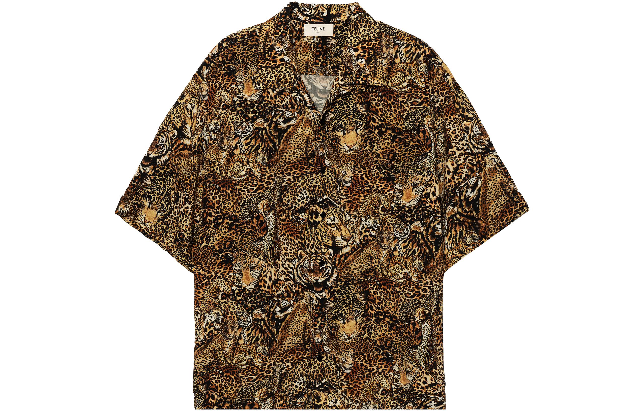 CELINE SS23 Animal Print Short Sleeve Button-Up Shirt Multicolor Men 2C517251S-18FV