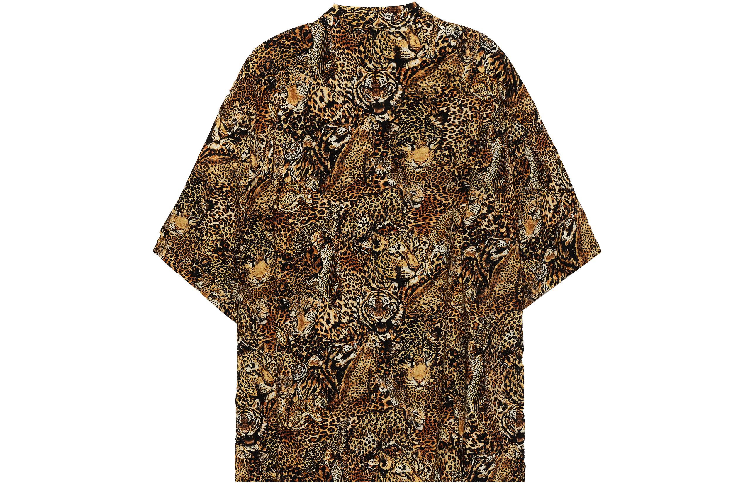 Lookbook CELINE SS23 Baju Kemeja Pendek Cetakan Haiwan Lelaki Berwarna-warni. 2C517251S-18FV