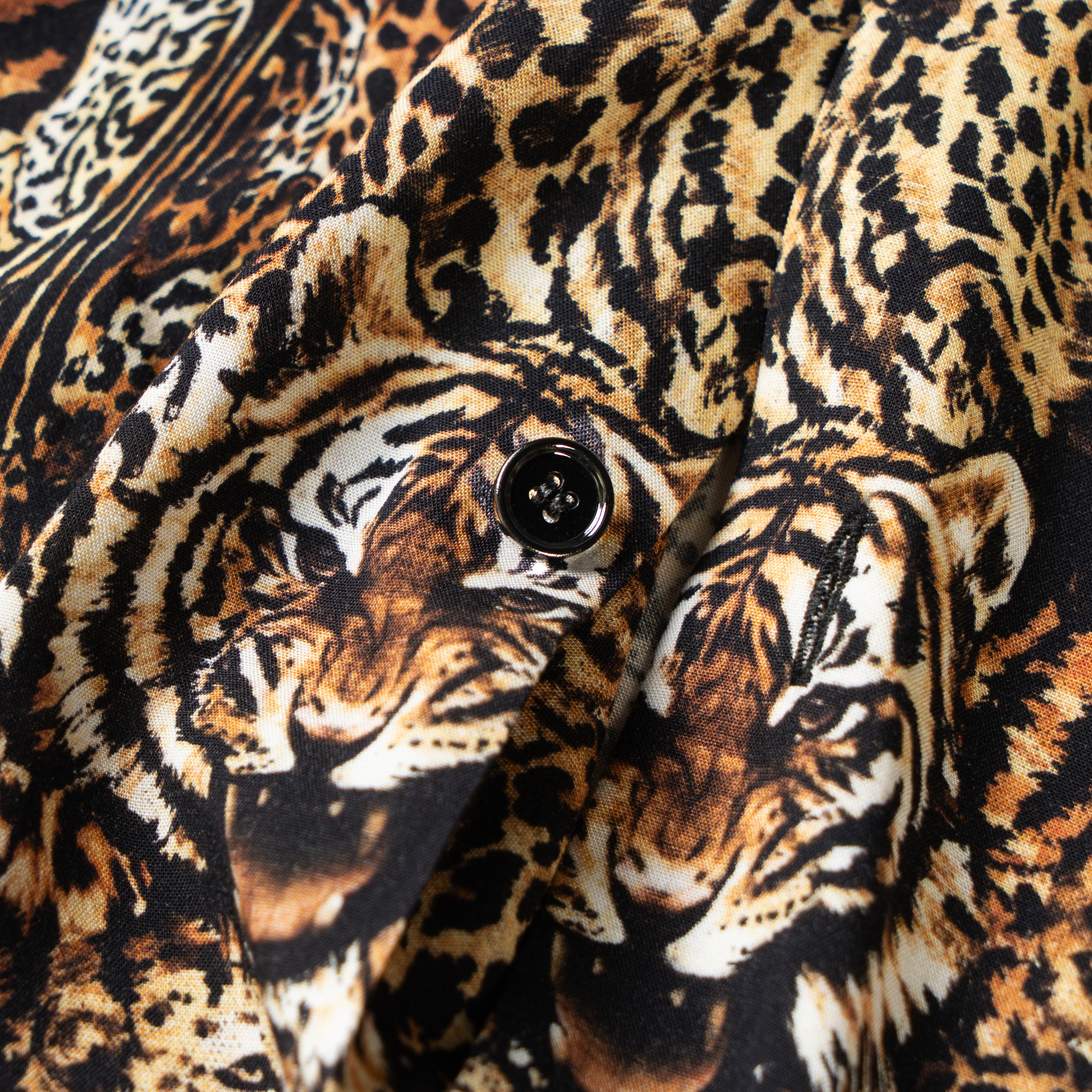 Details for CELINE SS23 Baju Kemeja Pendek Cetakan Haiwan Lelaki Berwarna-warni. 2C517251S-18FV