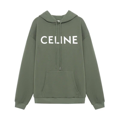 CELINE SS23 Bauhaus Letter Print Green Hoodie for Men 2Y321670Q-02KF