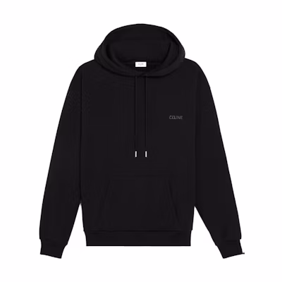 Celine SS23 Black Hoodie with Letter Print and Drawstring 2Y961670Q-38NS