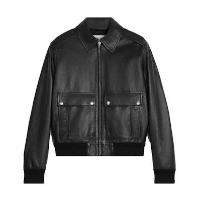 Celine SS23 Black Zip-Up Collared Long-Sleeve Jacket 2EE45280D-38NO
