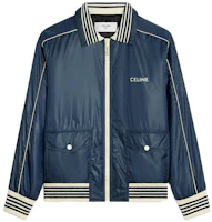 Celine SS23 Blue Striped Letter Print Zip-Up Jacket 2W973661V-07MR Celine SS23 Blue Striped Letter Print Zip-Up Jacket 2W973661V-07MR