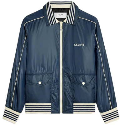 Celine SS23 藍色條紋字母印花拉鏈外套 2W973661V-07MR Buy Celine SS23 藍色條紋字母印花拉鏈外套 2W973661V-07MR