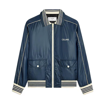 Celine SS23 Blue Striped Letter Print Zip-Up Jacket 2W973661V-07MR