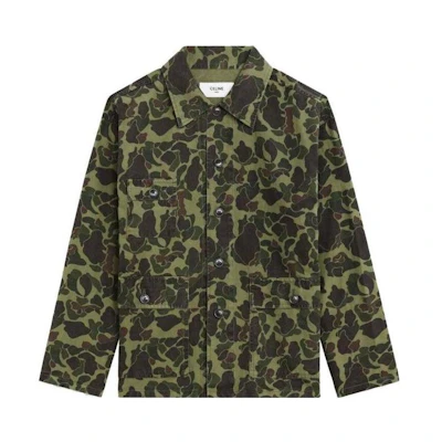 Celine SS23 Camouflage Print Single-Breasted Long Sleeve Jacket Green 2C275542I-02KK