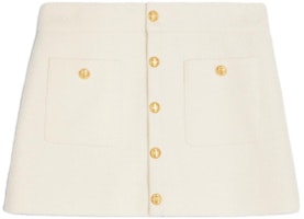 CELINE SS23 Chalk White Mid-Rise Casual Skirt with Button Details. 2J638371R-01RD CELINE SS23 Chalk White Mid-Rise Casual Skirt with Button Details. 2J638371R-01RD