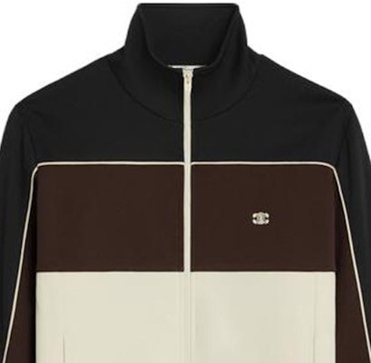 CELINE SS23 Colorblock Logo Embroidered High Neck Jacket for Men. 2Y43C121O-01ZR Purchase CELINE SS23 Colorblock Logo Embroidered High Neck Jacket for Men. 2Y43C121O-01ZR
